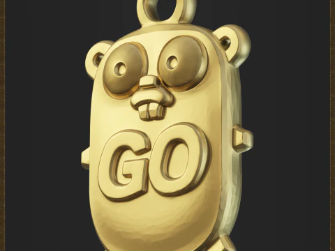 Go Programming Mascot Pendant 3D Print Model