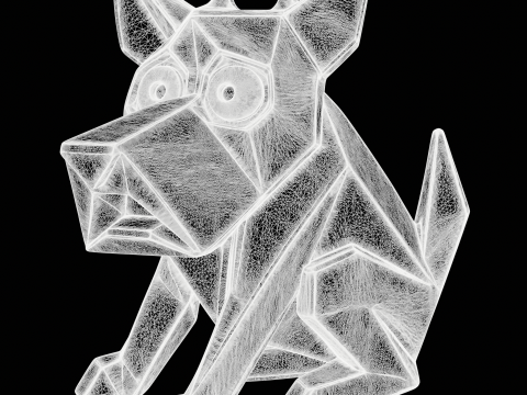 Stylized Geometric Dog Pendant Model Cetak 3D