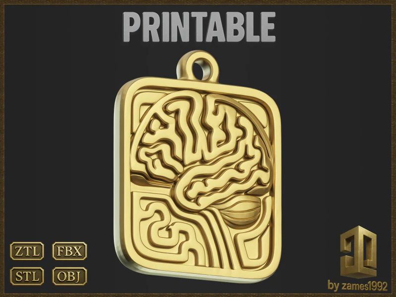 Abstract Science Medallion 3D Print Model .c4d .max .obj .3ds .fbx .stl .blend 