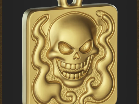 Stylized Skull Pendant 3D Print Model