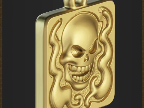 Stylized Skull Pendant 3D Print Model