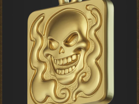 Stylized Skull Pendant 3D Print Model