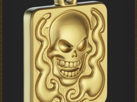 Stylized Skull Pendant 3D Druckmodell