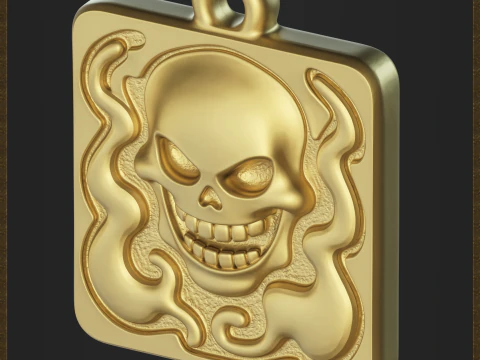Stylized Skull Pendant 3D Print Model