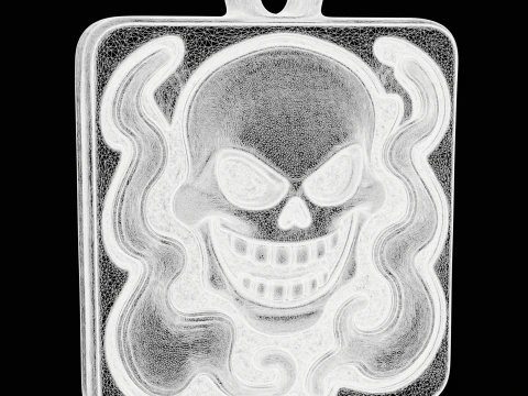 Stylized Skull Pendant 3D Print Model