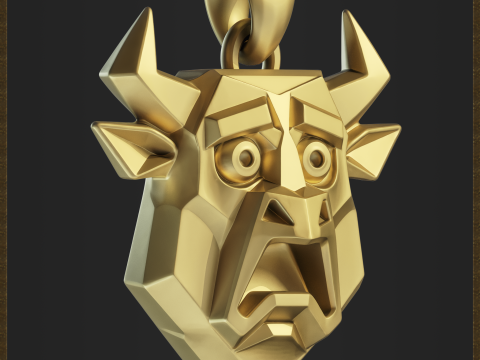 Stylized Geometric Bull Pendant Modelo de impresión 3D