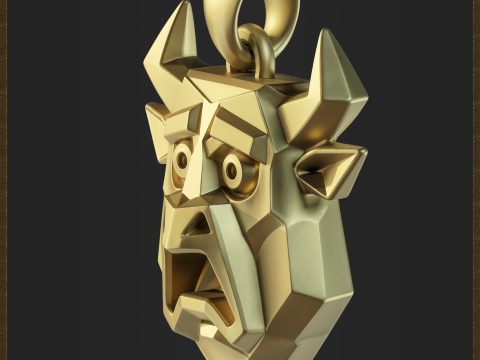 Stylized Geometric Bull Pendant Modelo de impresión 3D