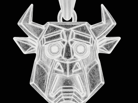 Stylized Geometric Bull Pendant Modelo de impresión 3D