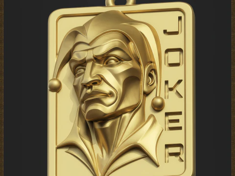 Stylized Joker Pendant 3D Print Model