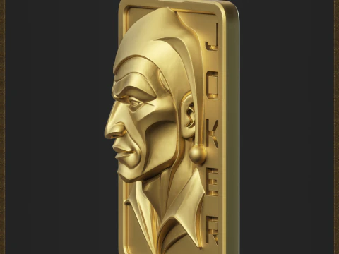 Stylized Joker Pendant 3D Print Model