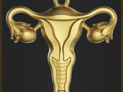 Joias com s&iacute;mbolos femininos abstratos Modelo de Impressão 3D