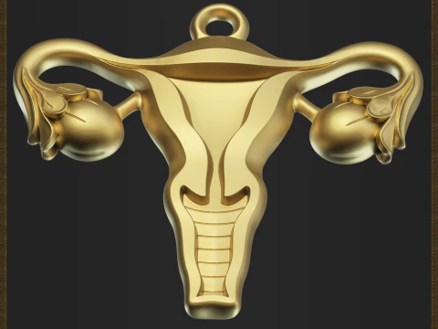 Joias com s&iacute;mbolos femininos abstratos Modelo de Impressão 3D