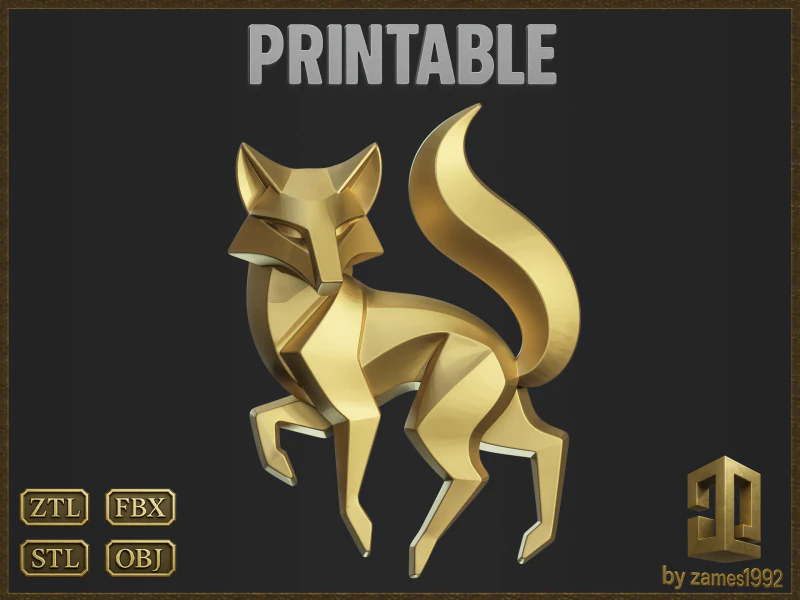 Volpe geometrica Modello di stampa 3D .c4d .max .obj .3ds .fbx .stl .blend 