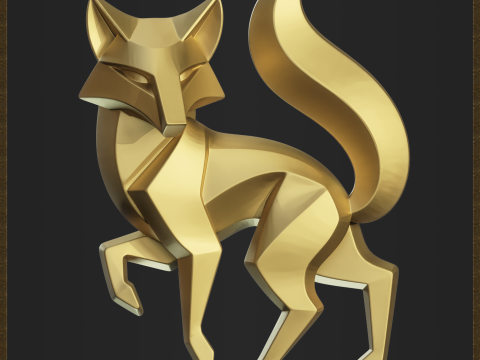 Geometric Fox 3D Принт Модель