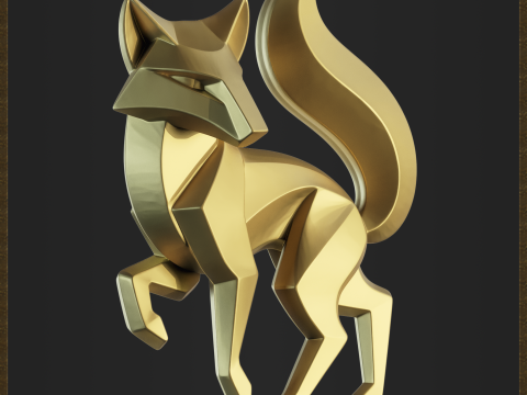 Geometric Fox 3D Принт Модель