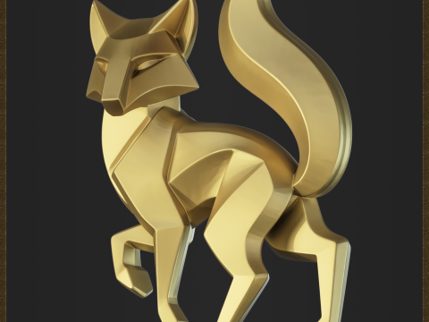 Geometric Fox 3D Принт Модель