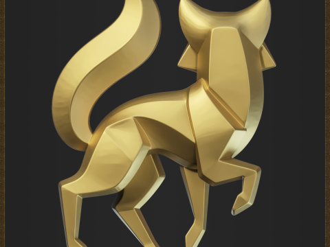 Geometric Fox 3D Принт Модель