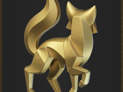 Geometric Fox 3D Принт Модель