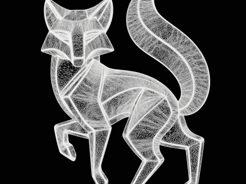 Geometric Fox 3D Принт Модель