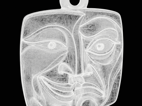 Tragedy Mask Pendant Modelo de impresión 3D