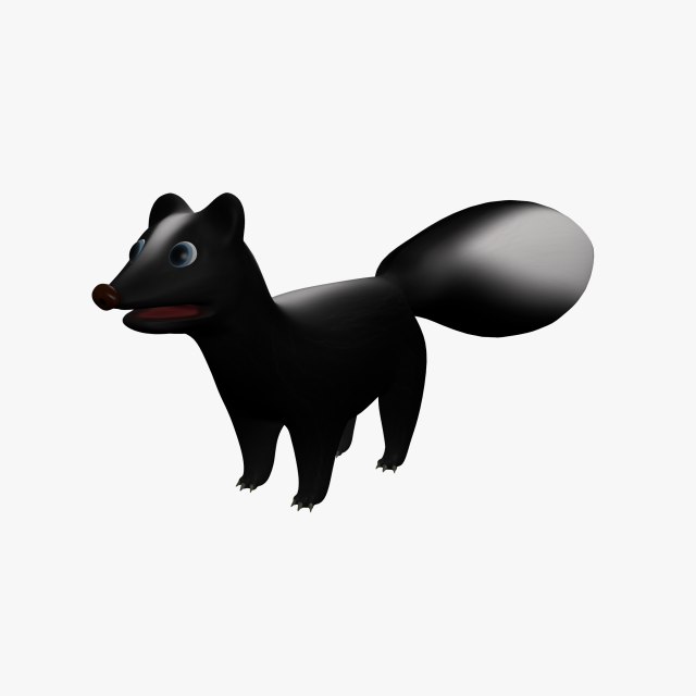 cartoon skunk 3D Модель .c4d .max .obj .3ds .fbx .stl .blend 