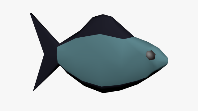 cartoon lowpoly fish 3D Модель .c4d .max .obj .3ds .fbx .stl .blend 
