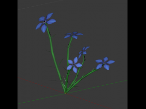 gentian lowpoly 3Dモデル