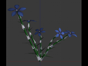 gentian lowpoly 3Dモデル