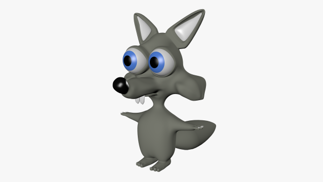 cartoon wolf 3D Model .c4d .max .obj .3ds .fbx .stl .blend 