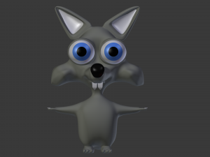 cartoon wolf 3D Model