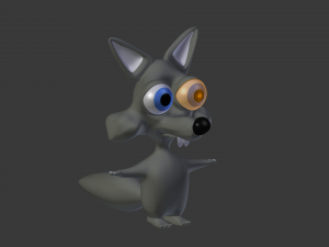 cartoon wolf 3D Model