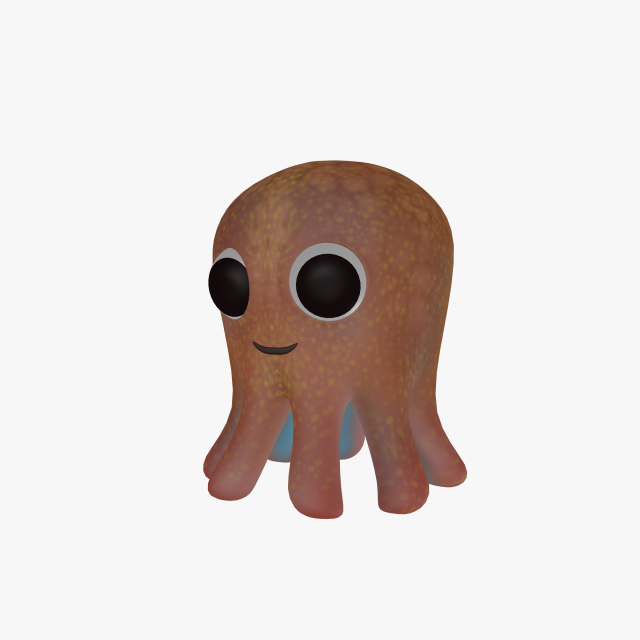 cartoon octopus 3D 모델 .c4d .max .obj .3ds .fbx .stl .blend 