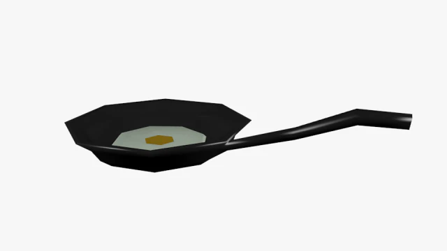frying pan with egg lowpoly 3D Model .c4d .max .obj .3ds .fbx .stl .blend 