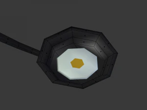 frying pan with egg lowpoly 3D Model