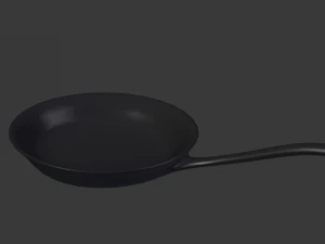 frying pan with egg lowpoly 3D Model