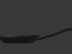 frying pan with egg lowpoly 3D Model