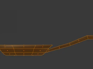 frying pan with egg lowpoly 3D Model