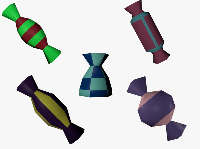 lowpoly candies collection 3D Model .c4d .max .obj .3ds .fbx .stl .blend 