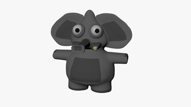 funny cartoon elephant 3D Модель .c4d .max .obj .3ds .fbx .stl .blend 