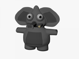 funny cartoon elephant 3D Model