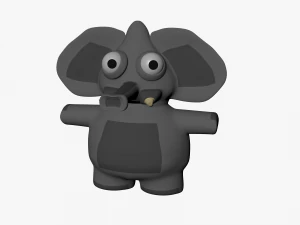 面白い漫画の象 3Dモデル