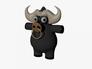 funny cartoon buffalo Model 3D
