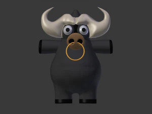 bufalo divertente del fumetto Modello 3D