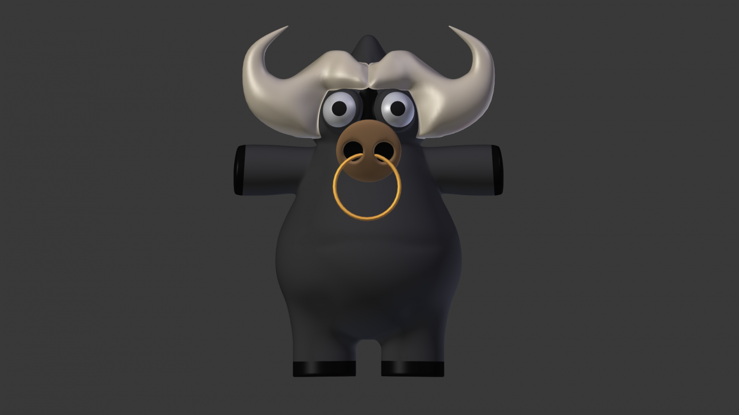 funny cartoon buffalo 3D Model in Bull 3DExport