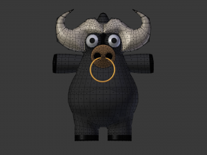 funny cartoon buffalo Modello 3D