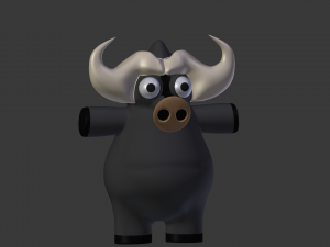 funny cartoon buffalo Modello 3D