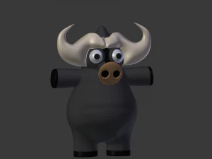bufalo divertente del fumetto Modello 3D