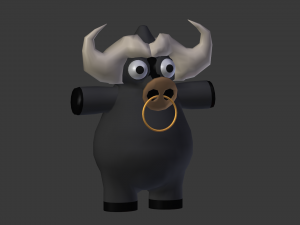 funny cartoon buffalo Modello 3D