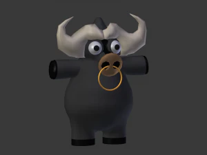 bufalo divertente del fumetto Modello 3D