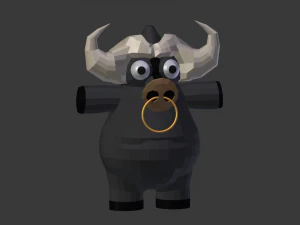 bufalo divertente del fumetto Modello 3D